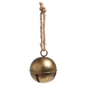 Antiqued Gold Jingle Bell Ornament