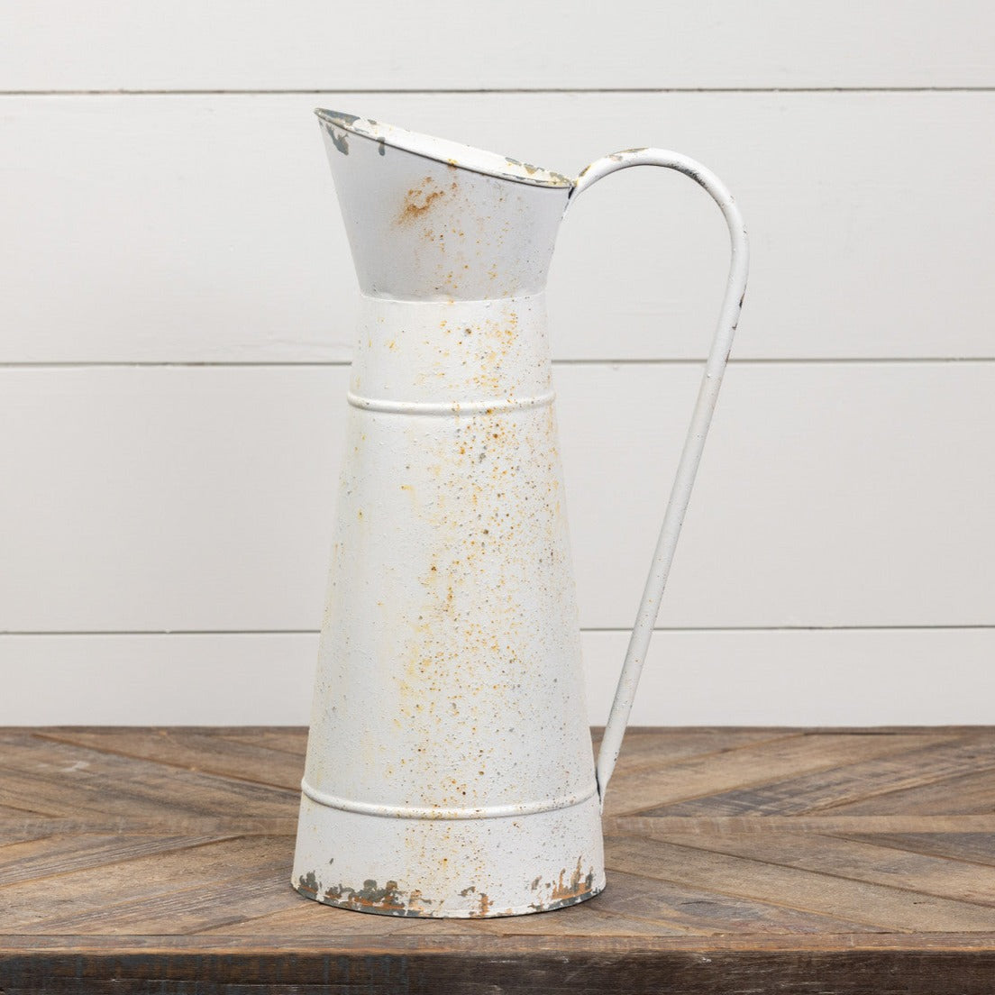 Aged White Metal Pitcher