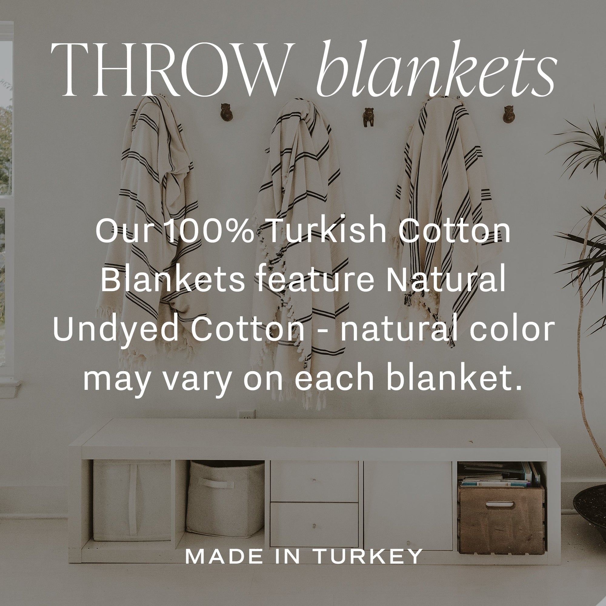 Taylor Three Stripe Turkish Throw Blanket