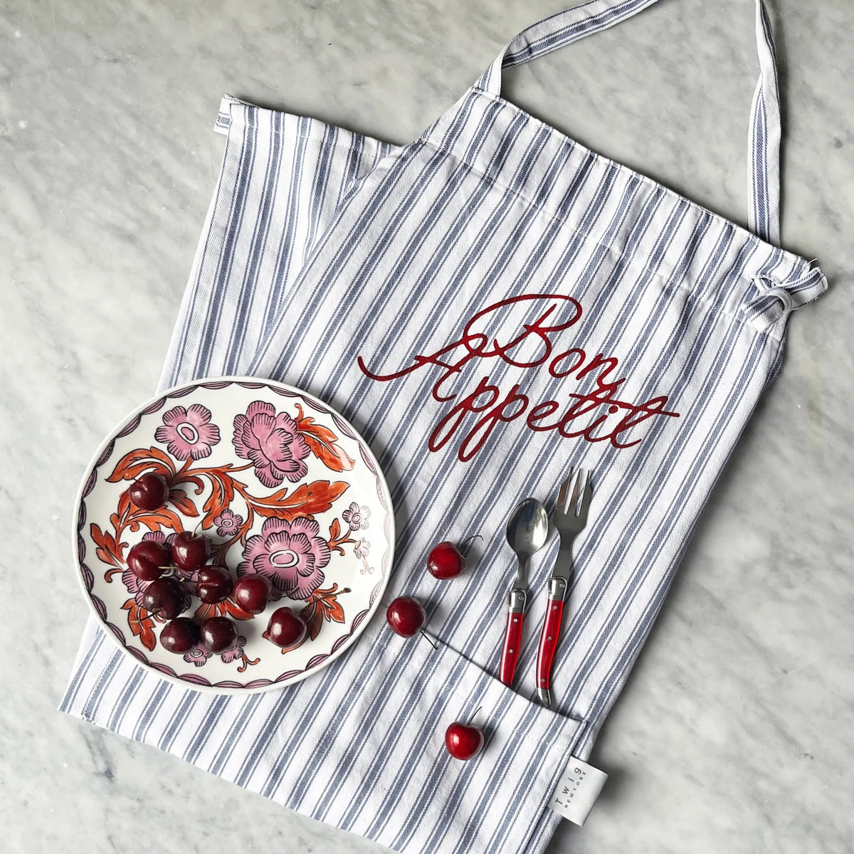 Blue Stripe Bib Apron
