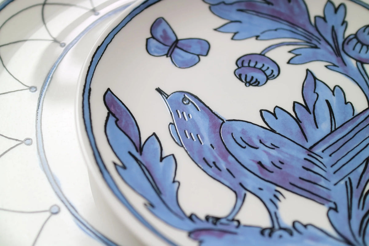 Heritage Blue Bird 7" Appetizer Plate Set