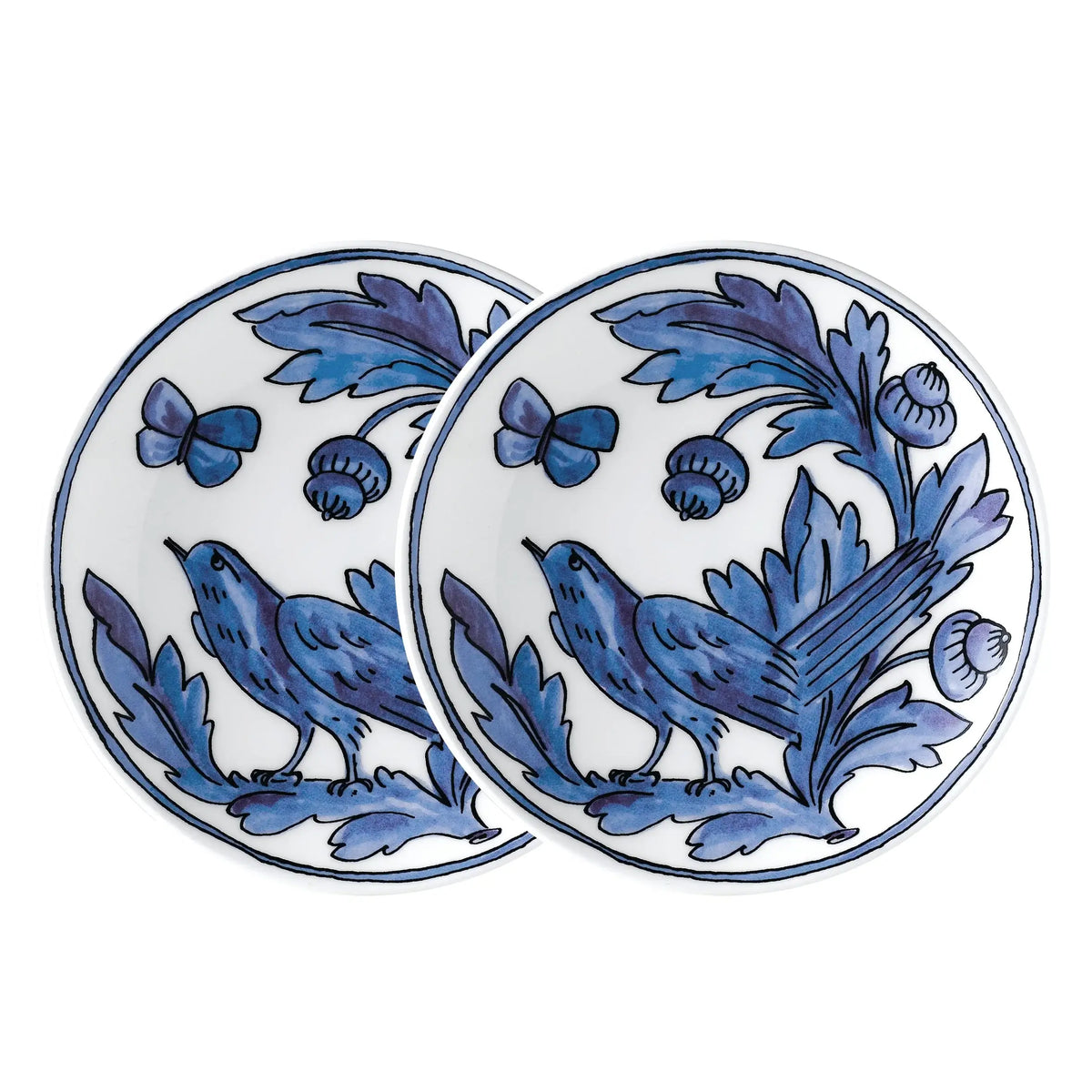 Heritage Blue Bird 7" Appetizer Plate Set
