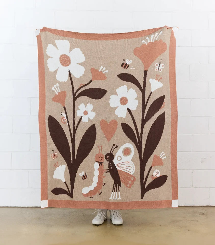 Biquette Bugs in Love Knit Blanket