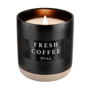 Fresh Coffee Black Stoneware Candle