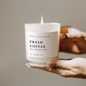 Fresh Coffee White Jar Candle