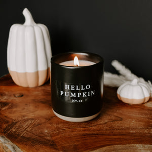Hello Pumpkin Black Stoneware Candle