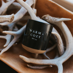 Warm and Cozy Black Stoneware Candle