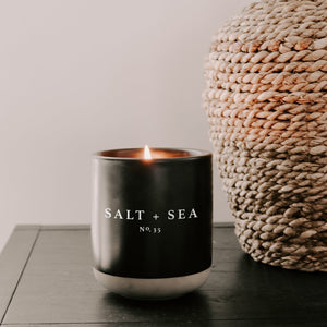 Salt and Sea Black Stoneware Candle