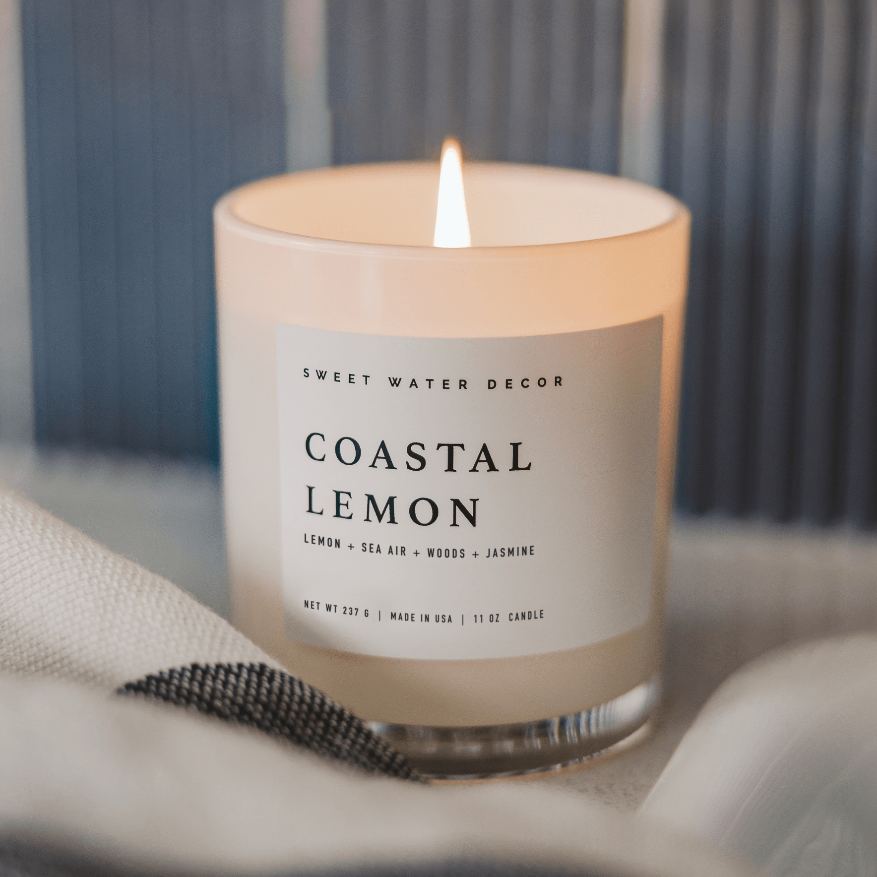 Coastal Lemon White Jar Candle