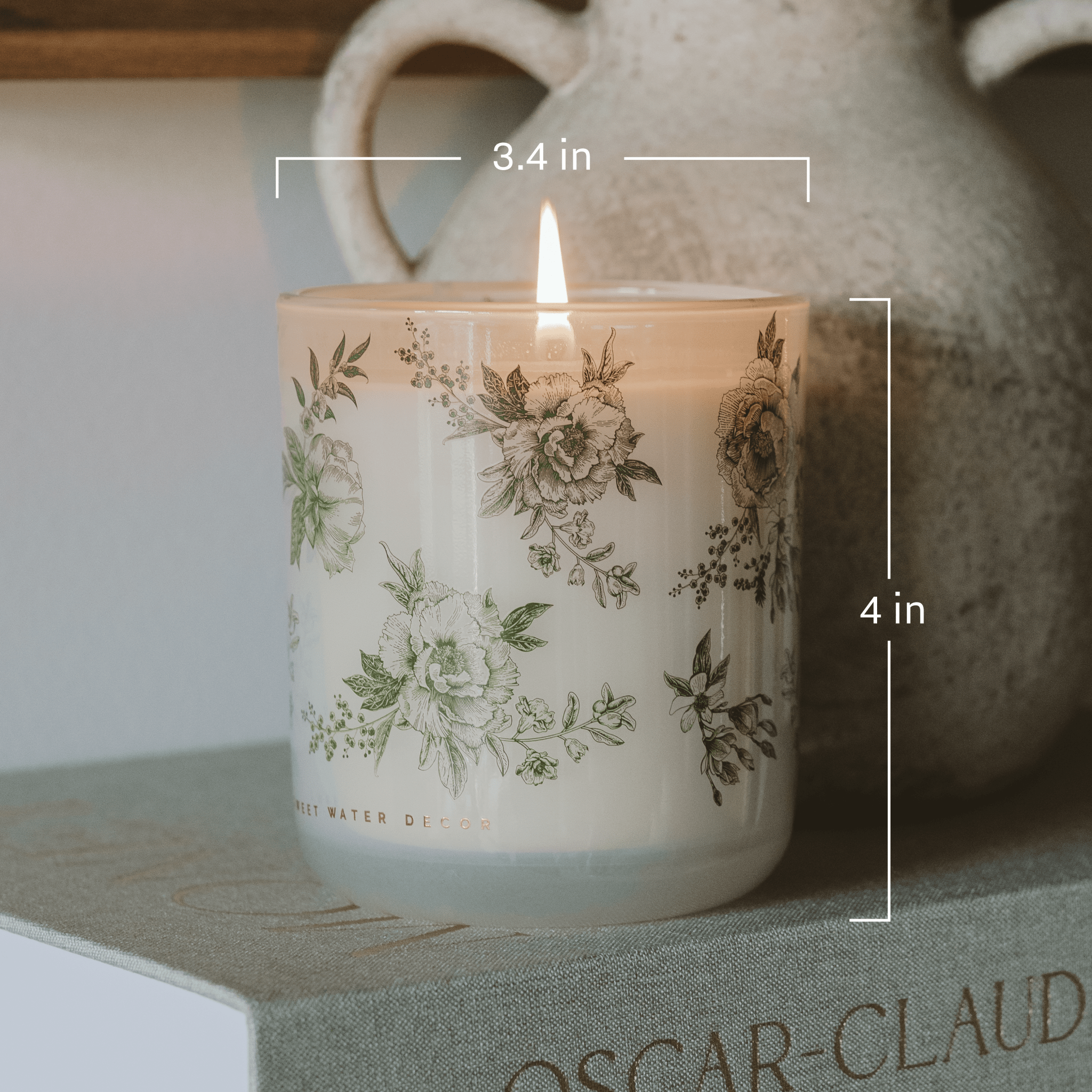 Green Delft Tinted Glass Jar Candle