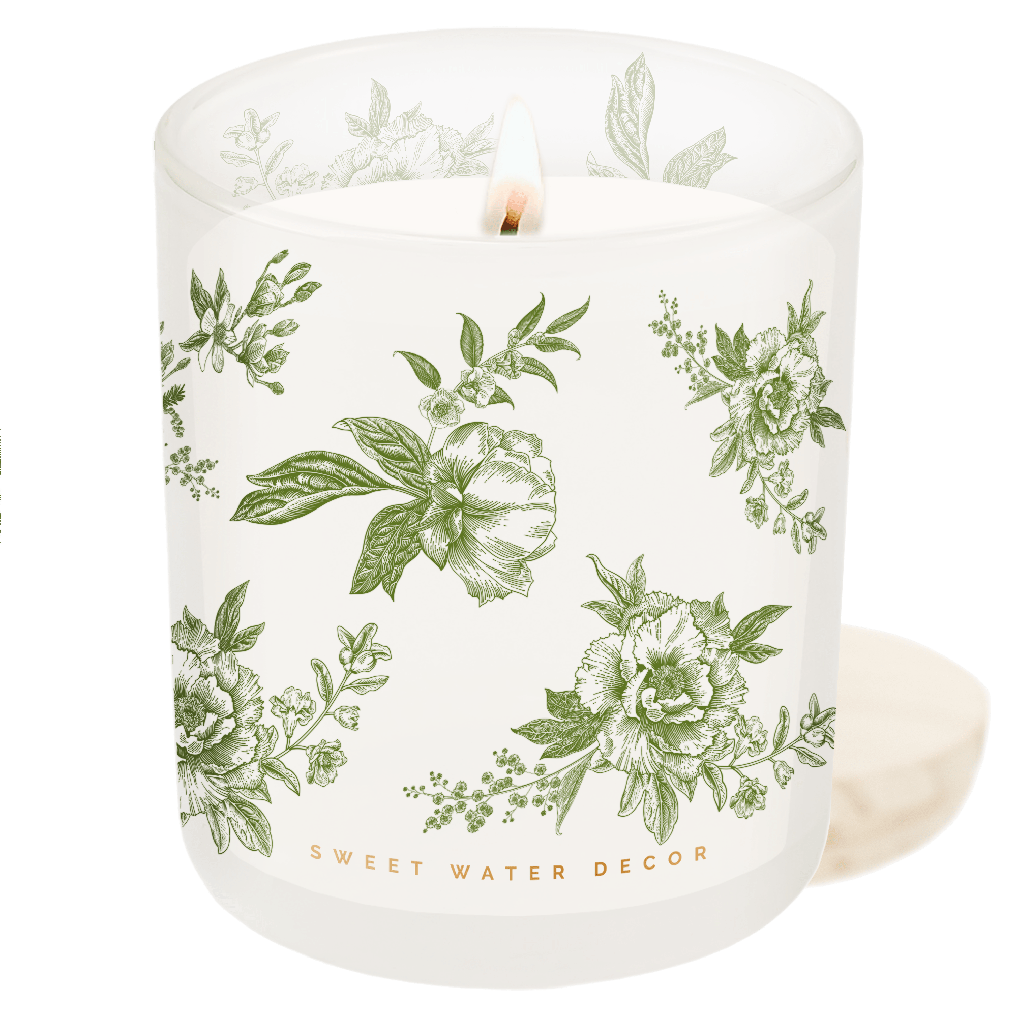 Green Delft Tinted Glass Jar Candle
