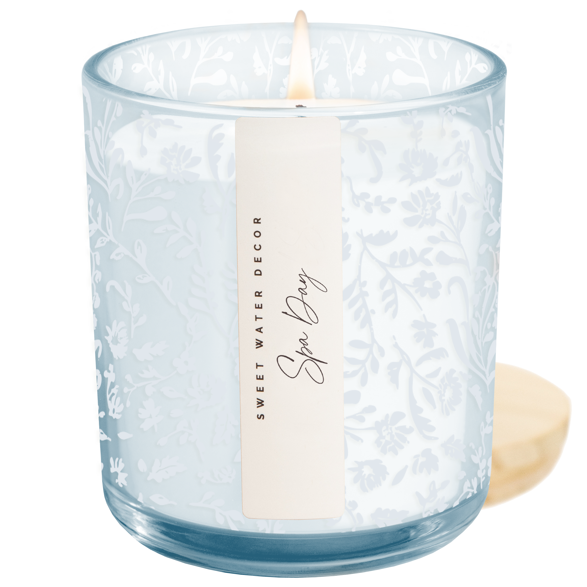 Spa Day  Blue Tinted Glass Jar Candle