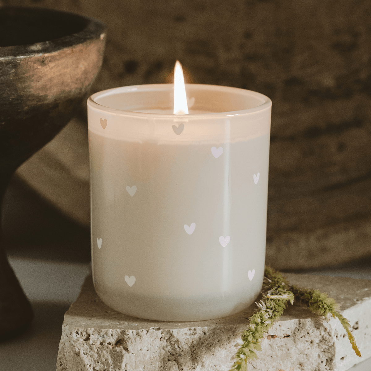 All Over Hearts Glass Jar Candle