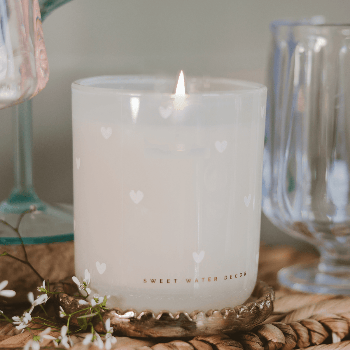 All Over Hearts Glass Jar Candle