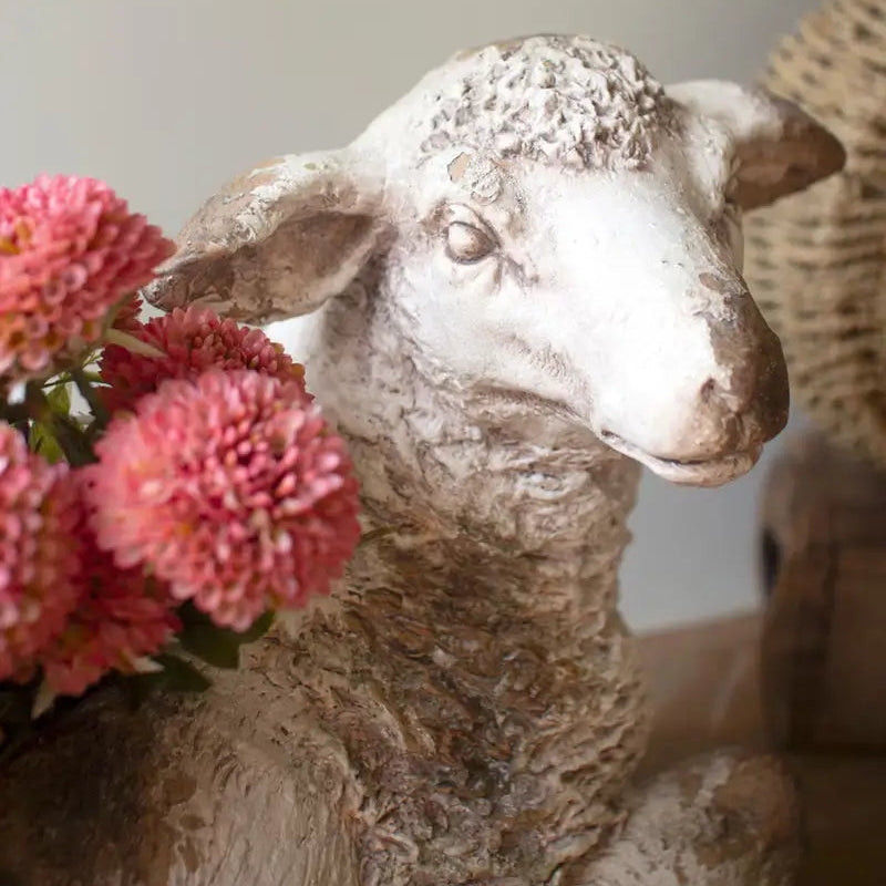 Faux Concrete Sheep Planter