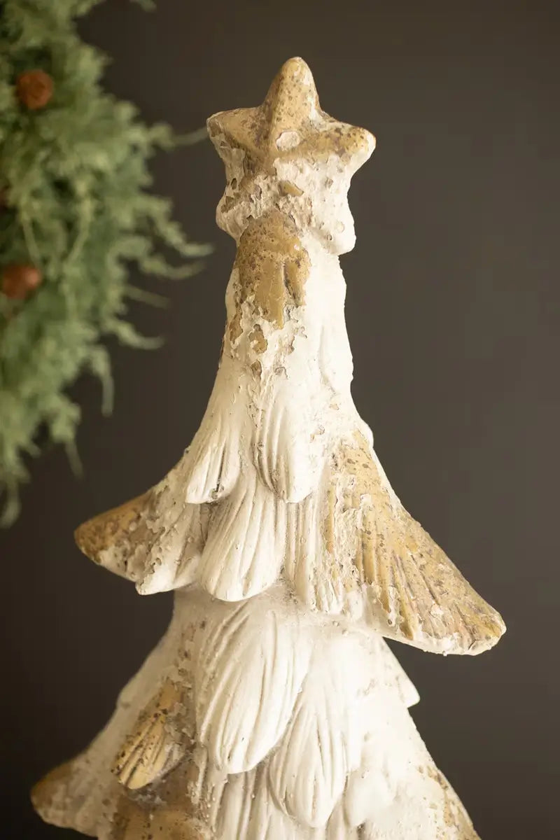 Antique White Faux Concrete Christmas Tree