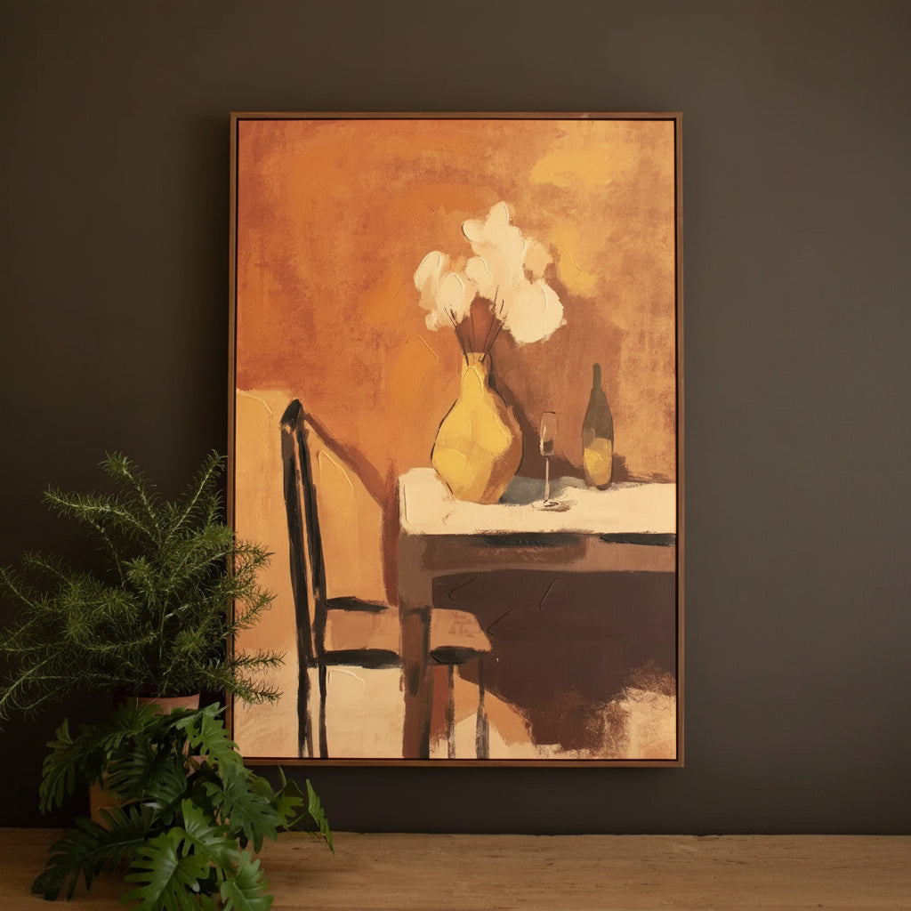 Framed Table & Chair Still-Life Painting