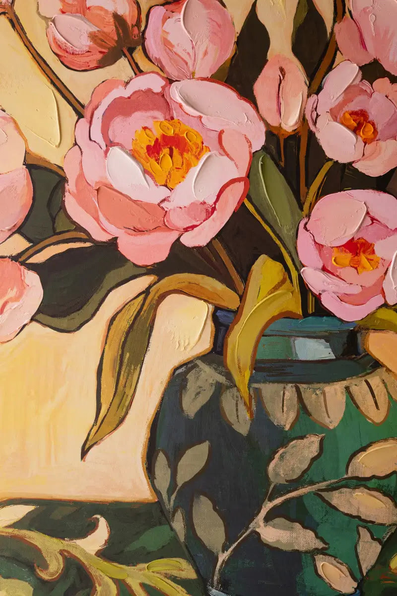 Framed Peonies & Vase Painting