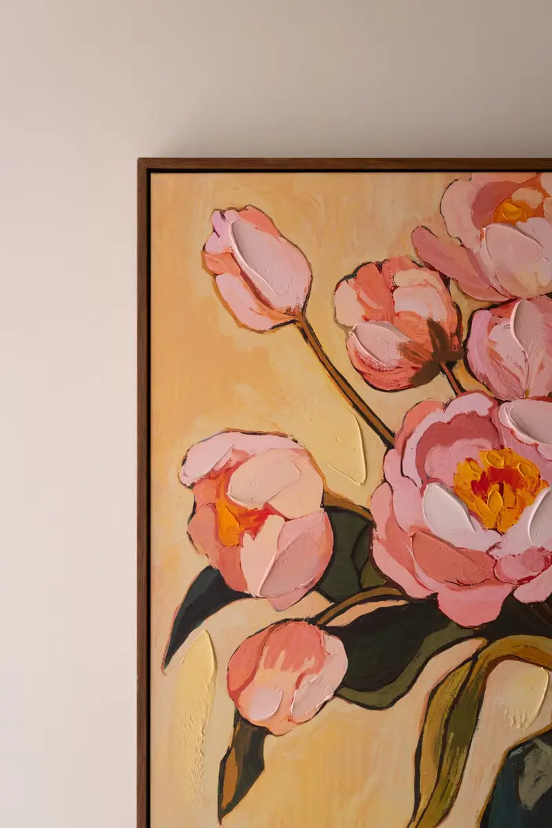 Framed Peonies & Vase Painting