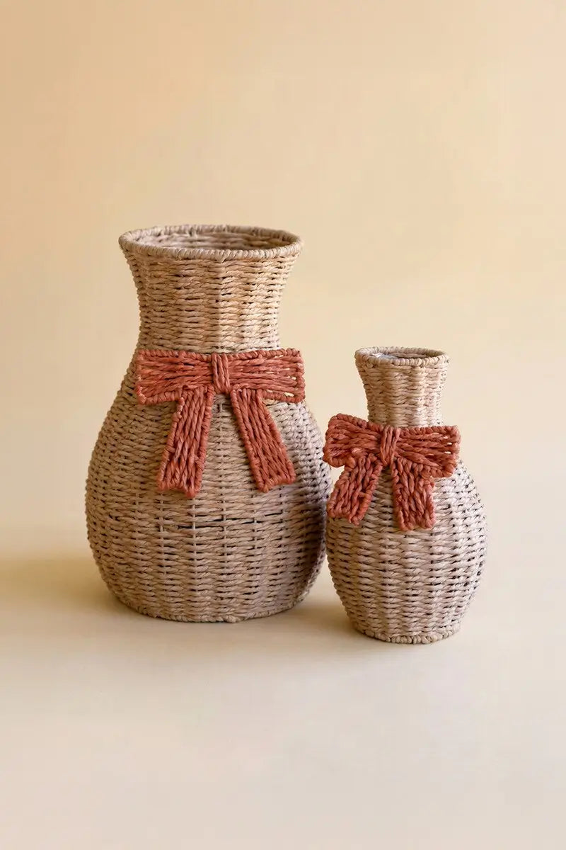 Twisted Paper Bow Vase Set
