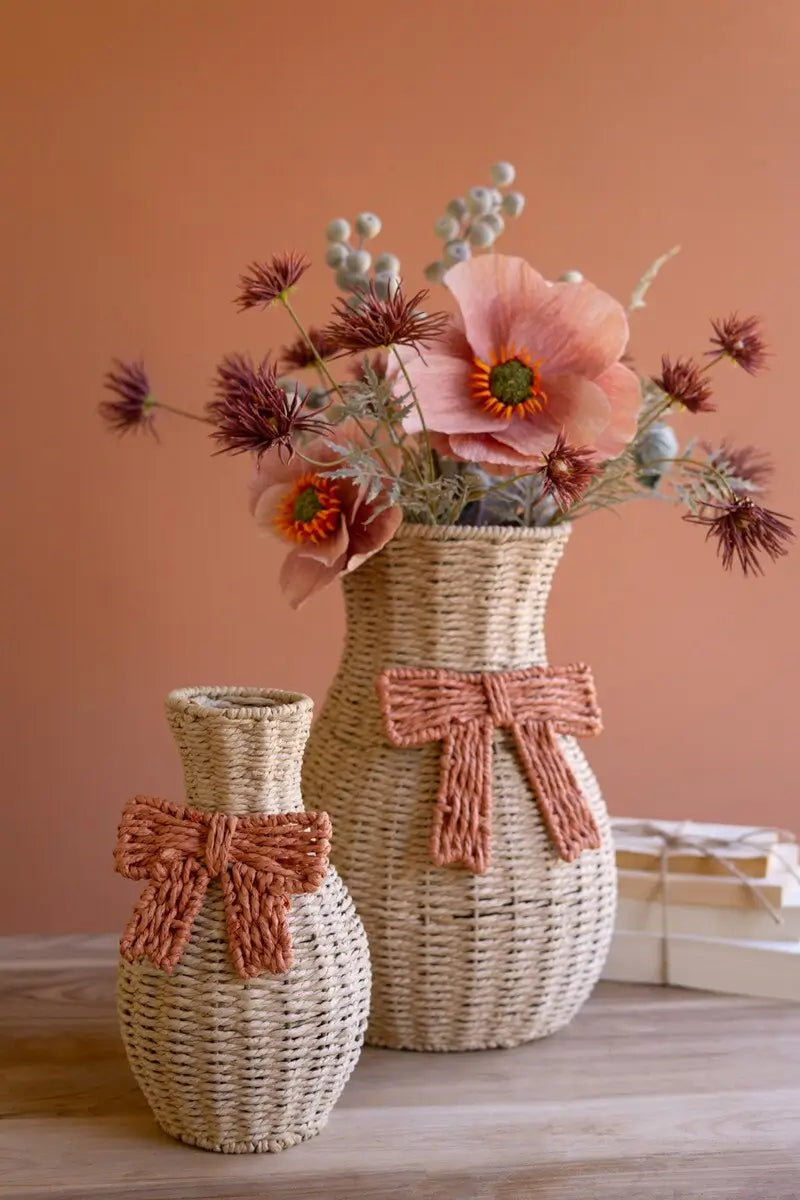 Twisted Paper Bow Vase Set