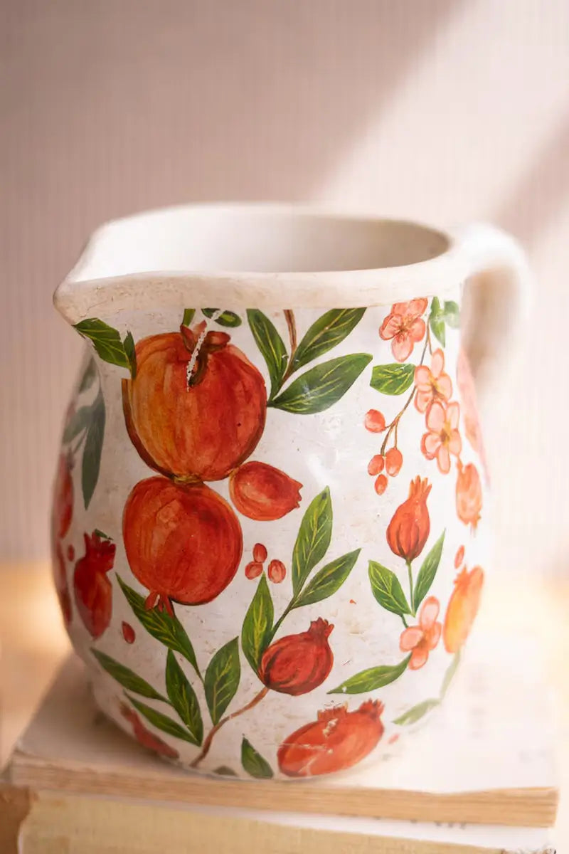Pomegranate Cement Pitcher & Planter Set