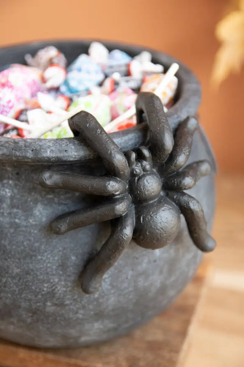 Black Terracotta Halloween Candy Cauldron