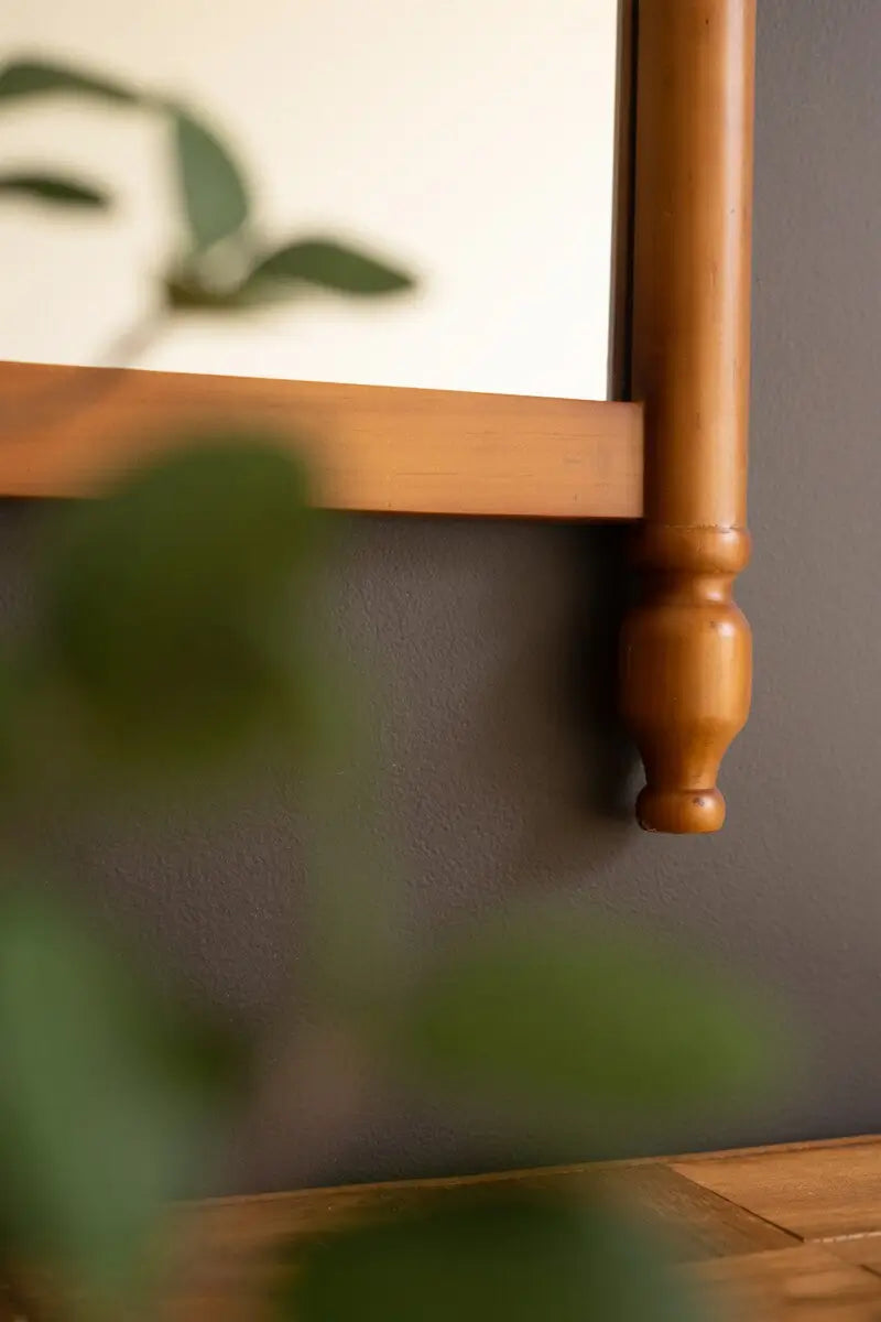 Wood Framed Finial Mirror