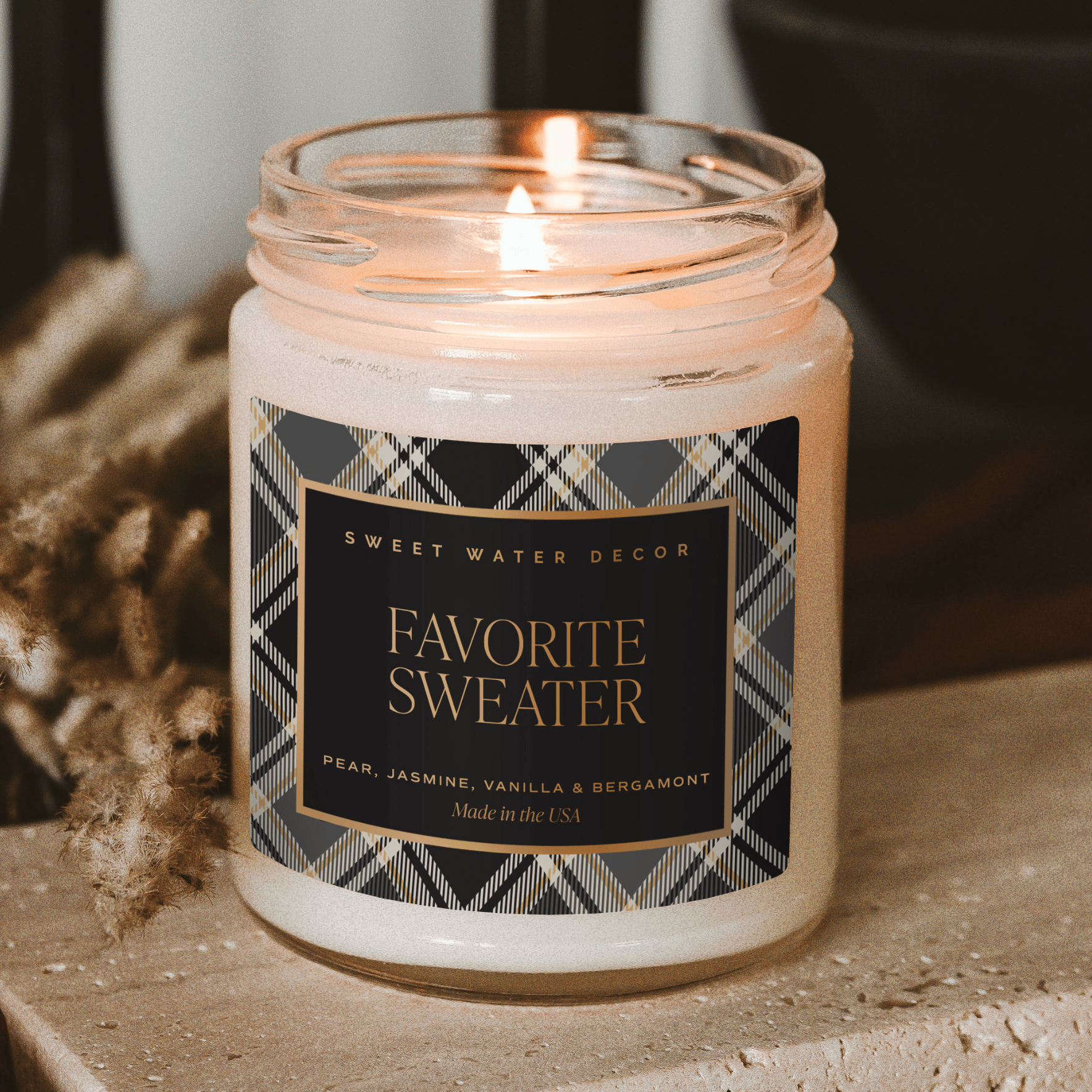Favorite Sweater Patterned Jar Candle