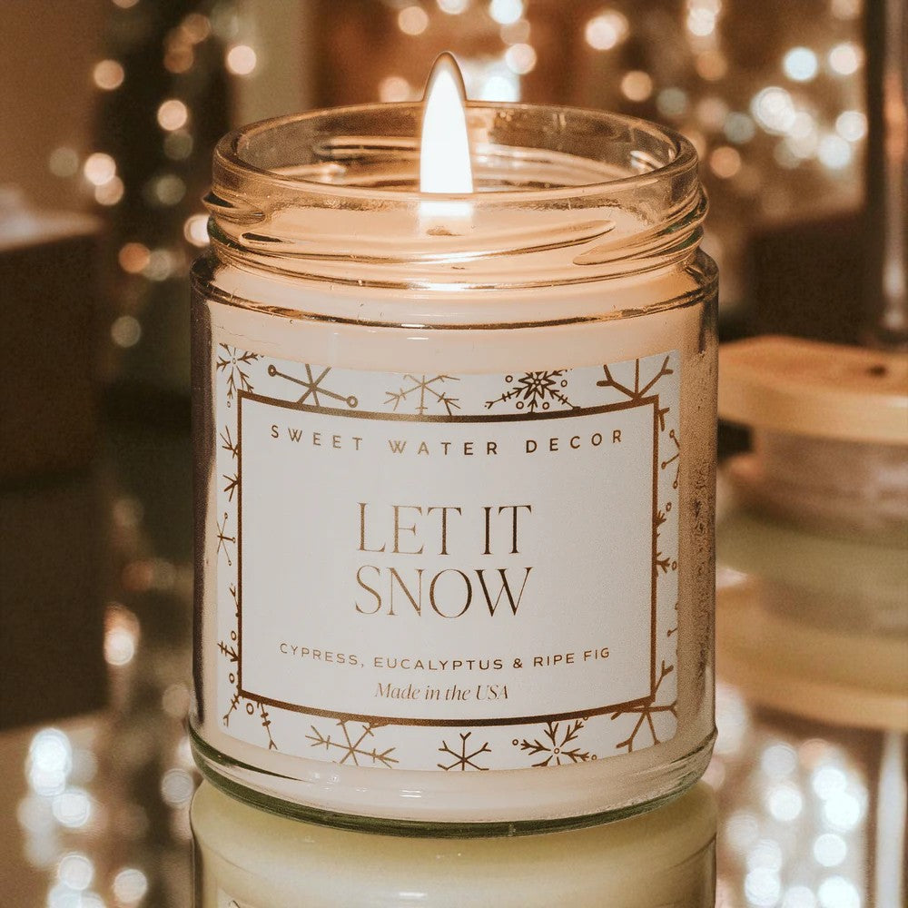 Let It Snow Patterned Jar Candle