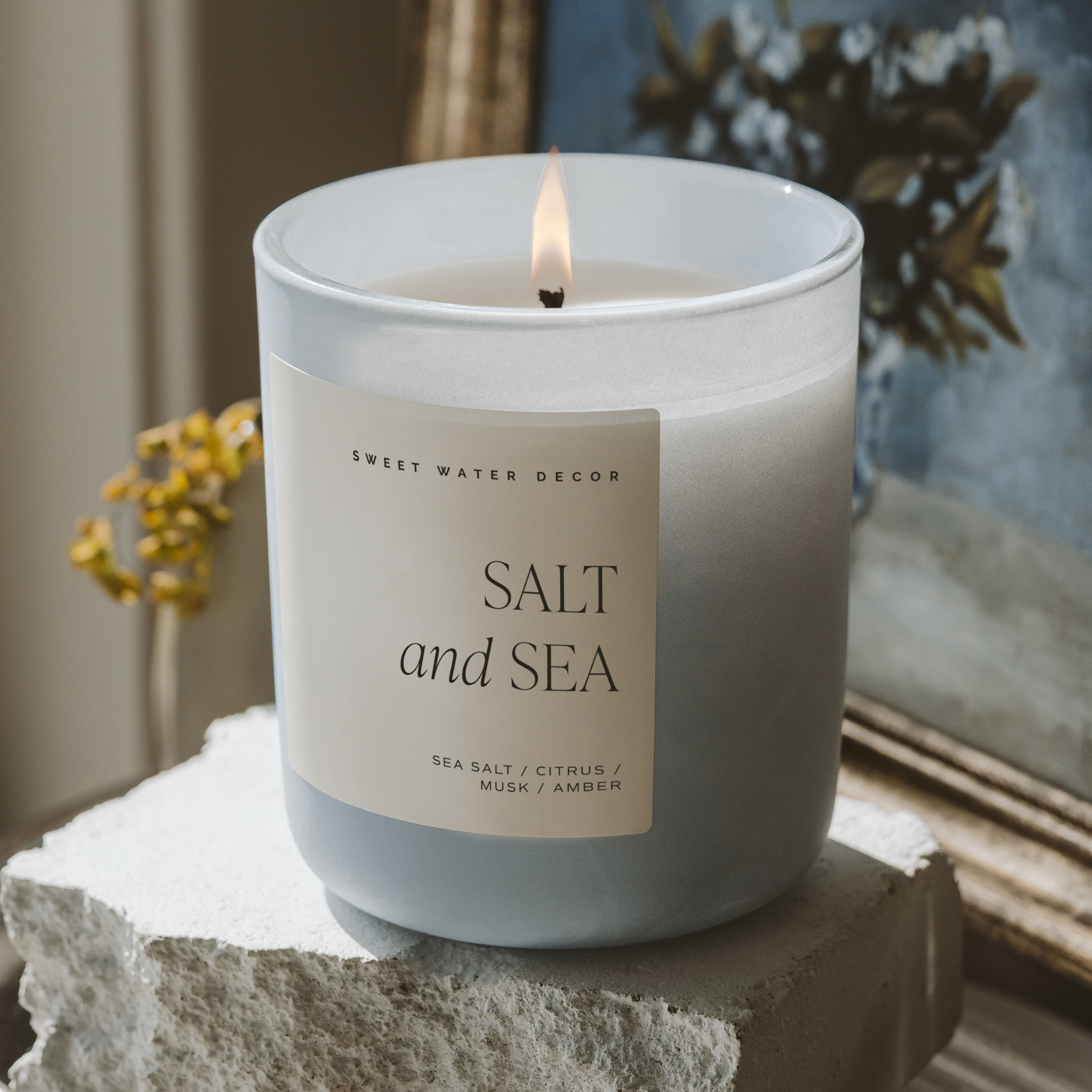 Salt & Sea Blue Matte Jar Candle