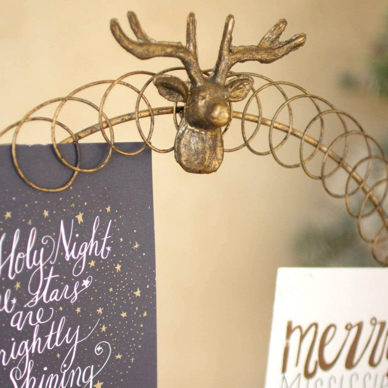 Round Wire Christmas Card Holder On Stand