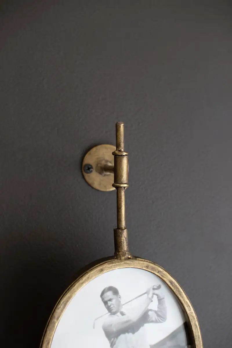 Antique Gold Rotating Wall Mirror & Photo Frames