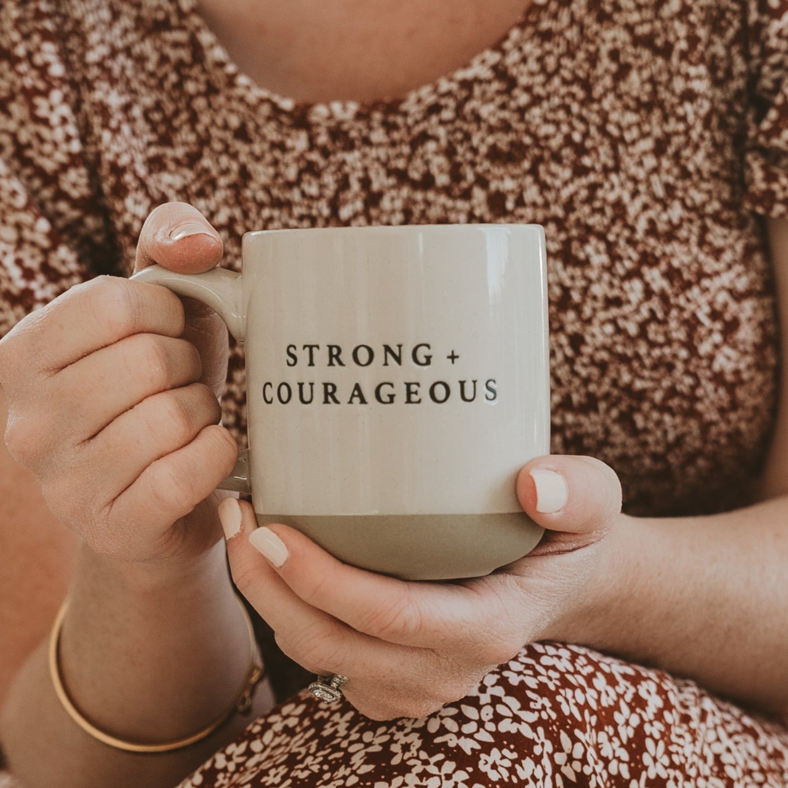 Strong and Courageous Stoneware Coffee Mug