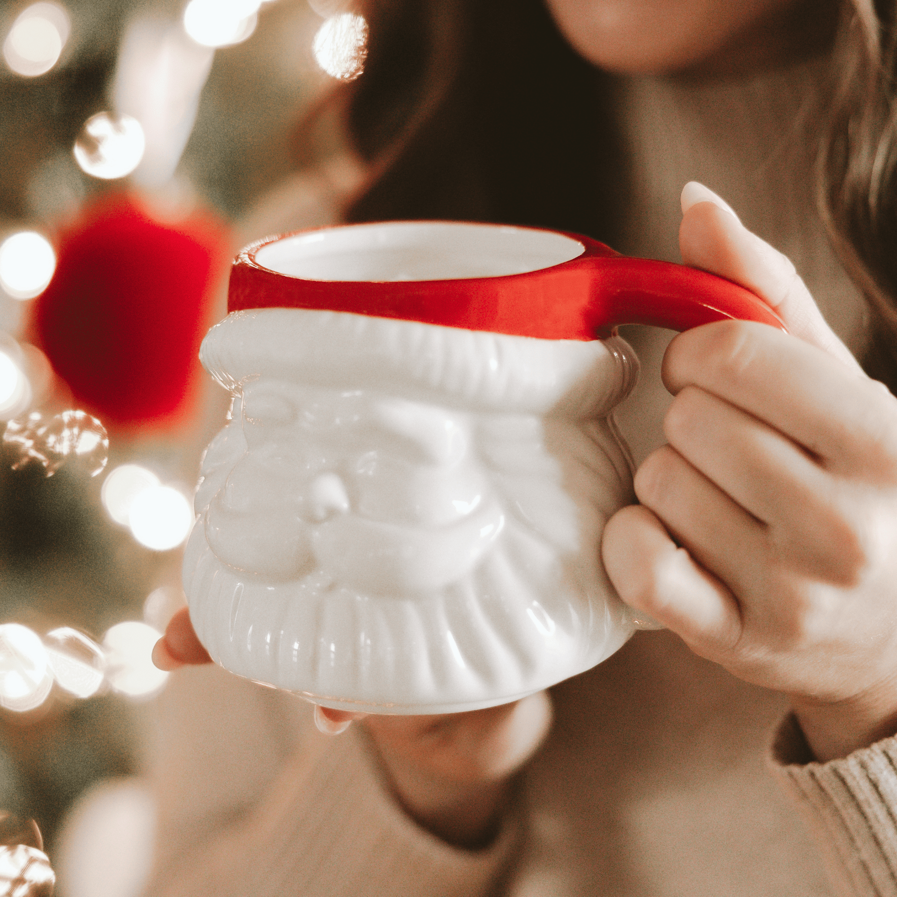Red Hat Santa Figurine Coffee Mug
