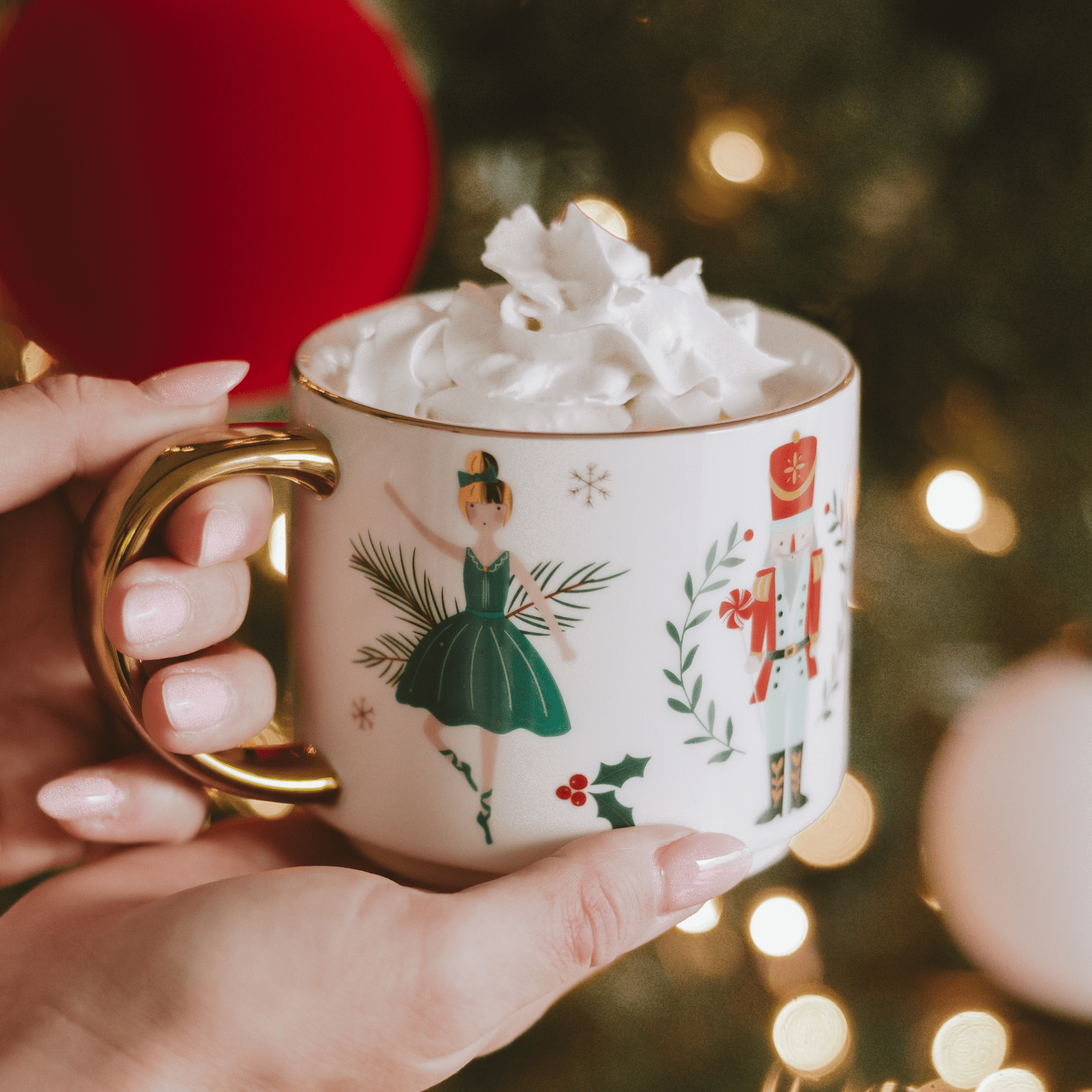 Nutcracker Gold Handle Coffee Mug
