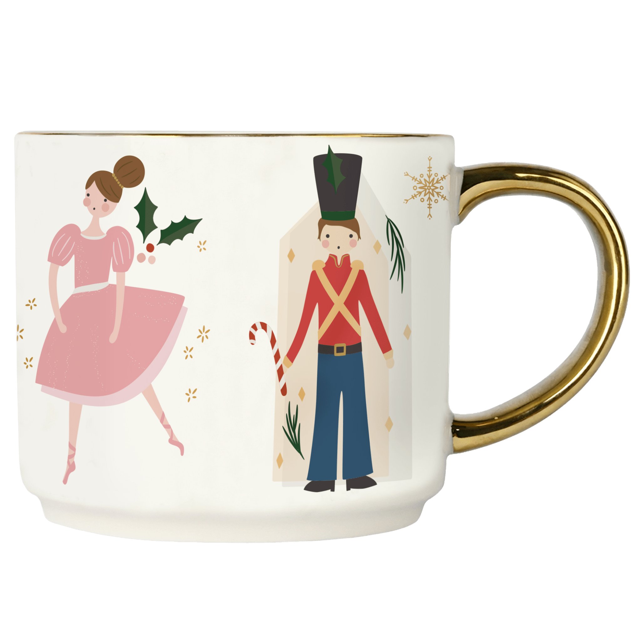 Nutcracker Gold Handle Coffee Mug