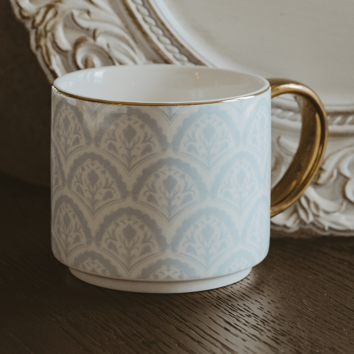 Blue Fan Quilt Coffee Mug