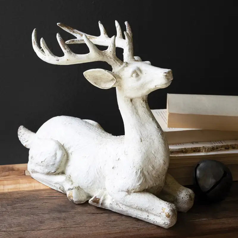 Resting Faux Concrete Deer