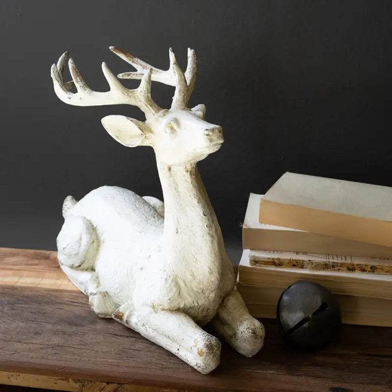 Resting Faux Concrete Deer