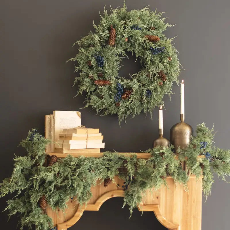 Artificial Juniper & Berries Christmas Wreath