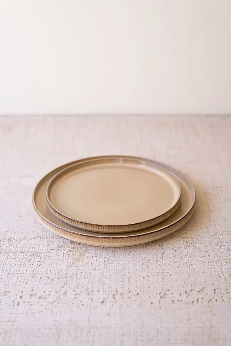 Khaki Ceramic Dinner Plate Set