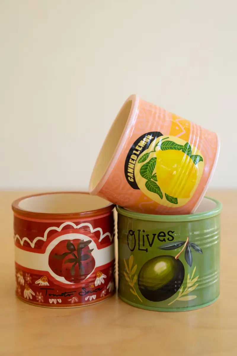 Ceramic Canned Goods Planter Set