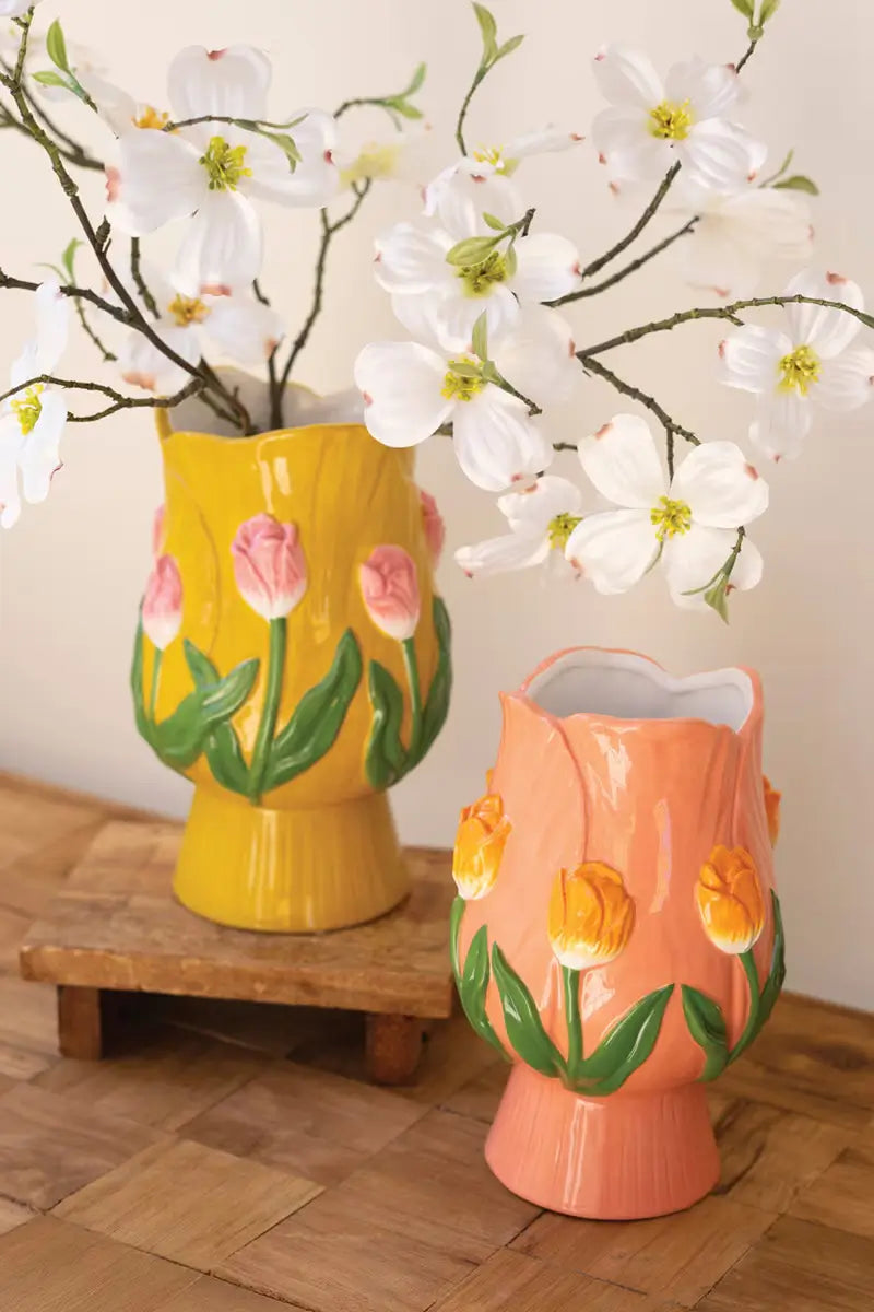 Ceramic Tulip Vase Set