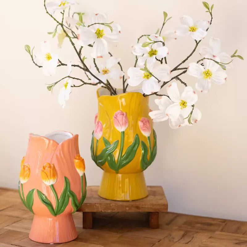 Ceramic Tulip Vase Set