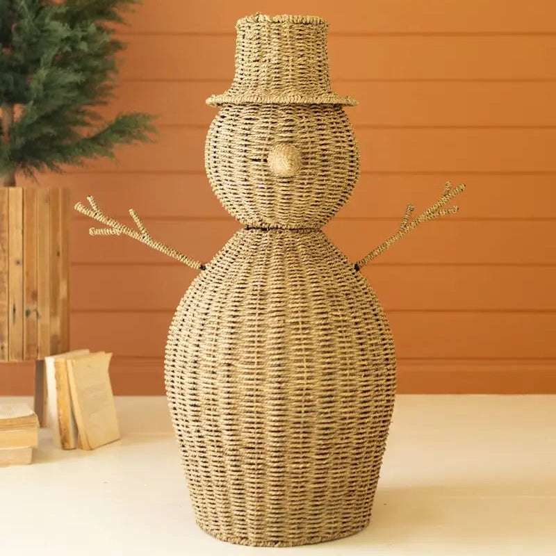 Woven Seagrass Snowman