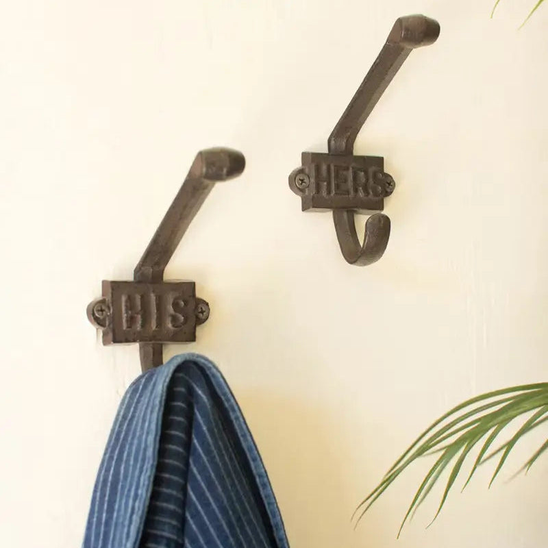 Cast Iron His & Hers Hook Set