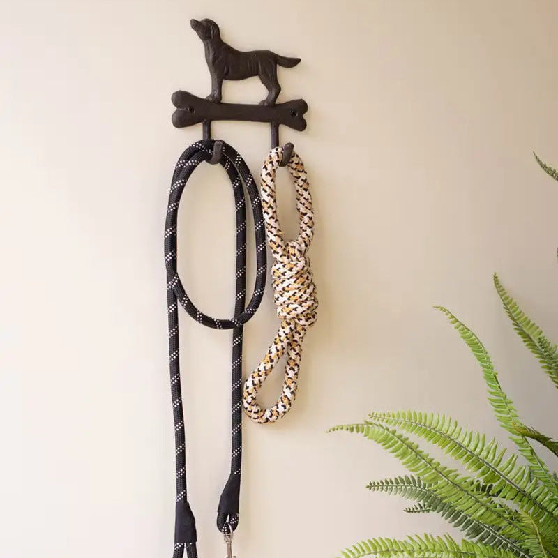 Cast Iron Dog & Bone Wall Hook