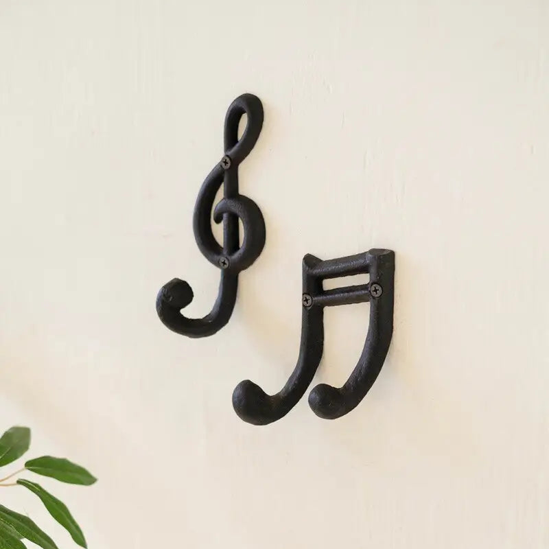 Cast Iron Musical Notes Hook Set