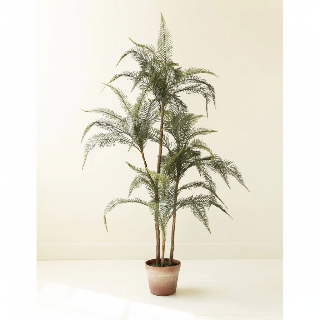 Artificial Wispy Palm in Faux Terracotta Pot